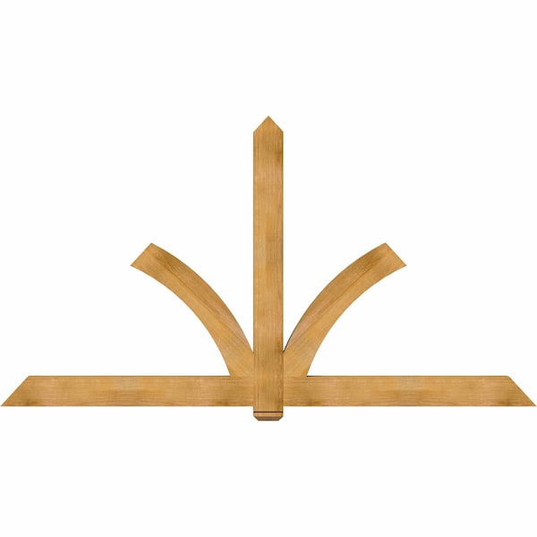Ekena Millwork Redmond Rough Sawn Timber Gable Bracket, Western Red Cedar, 108"W x 58"H x 4"D x 6"F, 13/12 Pitch GBW108X58X0406RED00RWR - main